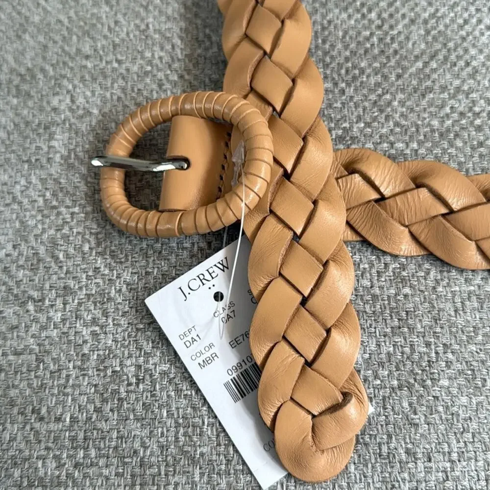 J. Crew medium brown Braided leather belt